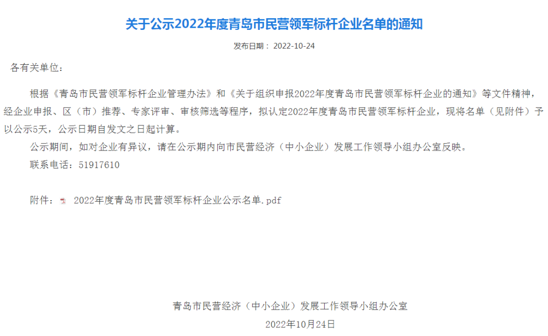 喜報(bào)！銳智智能入選青島市民營(yíng)領(lǐng)軍標(biāo)桿企業(yè)